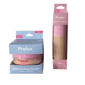 NEW Prolux Light Shade Matte Foundation & Honey Shade Setting Powder Bundle